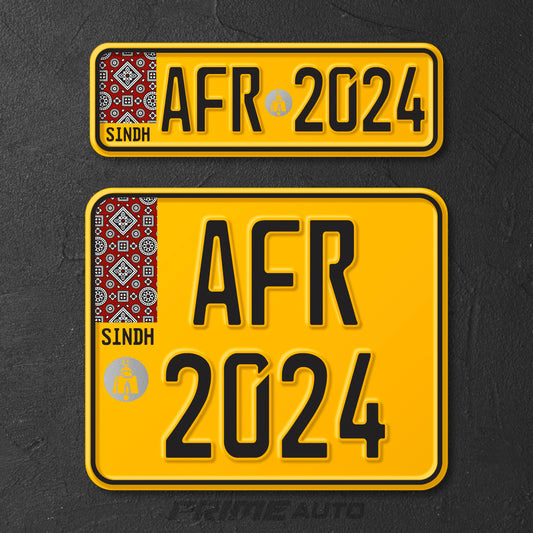 Sindh Bike Number Plate Yellow