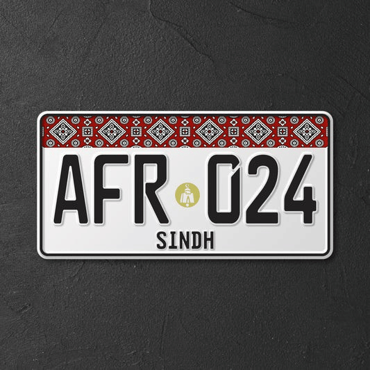 Embossed Sindh Ajrak Number Plate