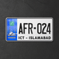 Embossed Islamabad New Car Number Plate