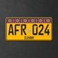 Embossed Sindh Ajrak Yellow Number Plate