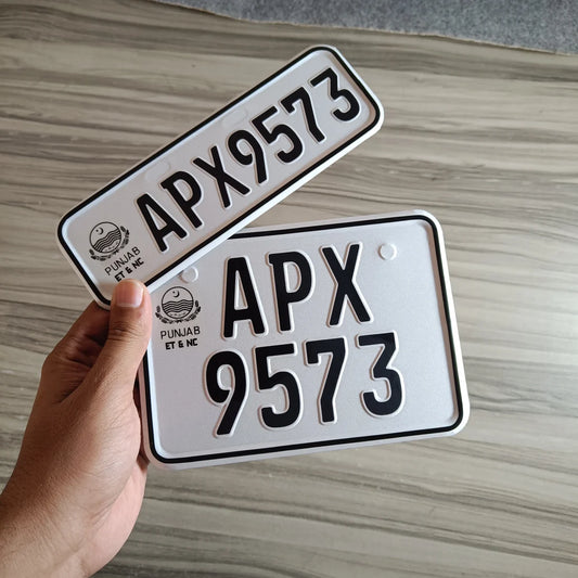 Embossed All Punjab Bike Number Plate