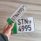 Embossed Punjab Bike Number Plate – Old Design